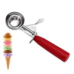 ™Ice Cream Cutter Scoop Stainless Steel with Wooden Handle with Cutting Lever Stainless Steel Ice-cream Spoon-25