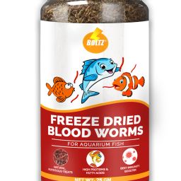 Freeze Dried Blood Worms Fish Food 25 Grams 0.025 kg Dry Adult Fish Food-image-3