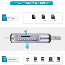 TECHGEAR 3 in 1 Card Reader Type c USB 3.0 All in one Card Reader Micro USB Card Reader Card Reader image 3