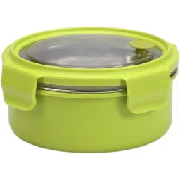 Varmora UniQ | Stainless Steel Lunch Box with outer Plasic| Double Walled PUF Insulated | Airtight & Leak Proof | BPA Free- 620ml- Green-picture-6