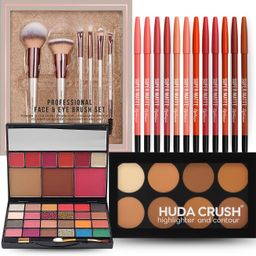 huda crush Diwali Gift Box Makeup Kit - Eyeshadow Palette, Brushes, Concealer & Lip Liner-picture-11