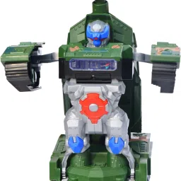 2-in-1 Combat Electronic Robot Car Tank Toy with Lights, Music & Bump Function-image-52