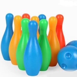 Bowling Toy Set with 10 Pins and Two Balls Indoor Outdoor Sports Game for Kids(Pack Of 1 Multicolor) Made Of India Sports Bowling Set-image-22