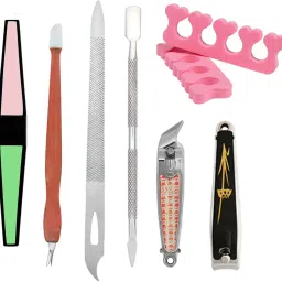 High Quality Tools Stainless Steel Multipurpose Extensions Nail Cuticle Care Kit Trimmer with Cuticle Pusher Peeler Scraper / Dead Skin Remover Durable Pedicure Manicure Tools for Fingernails & Toenails Nail Polish Remover Supplies / Nail Cleaning Brush / Nail Cutter / Side Angle Nail Clipper / Nil Filer Nail Buffer Shiner / Finger Nail Spacers-8