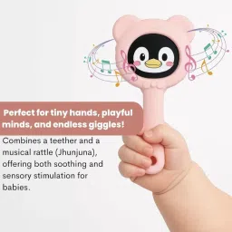 magic pebbles Silicone Rattle Teether | BPA-Free for Easy Teething | Jhunjuna 3 to 24 Months Teether image 2