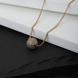 Carlton London Rose Gold-Plated CZ-Studded Handcrafted Necklace-5