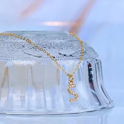 Accessorize Gold-Plated Initial S Sparkle Pendant Necklace-17