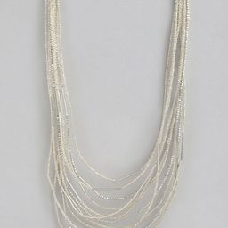 RICHEERA Silver-Plated Beaded Multi-Layered Statement Necklace-image-1