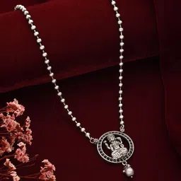 Jazz and Sizzle Silver-Plated Laxmi Pendent Chain-37