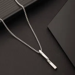 Jazz and Sizzle Men Silver-Plated Minimal Necklace-43