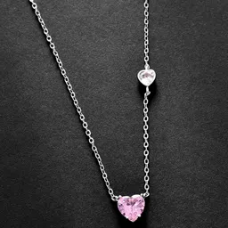 MINUTIAE Silver-Toned & Pink Brass Silver-Plated Necklace-6