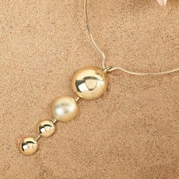 SOHI Gold-Plated Pearl Beaded Necklace-47