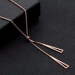 Yellow Chimes Rose Gold-Plated Stainless Steel Pendant With Chain-image-34