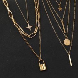 Jewels Galaxy Set Of 2 Gold-Plated Brass Layered Necklace-20