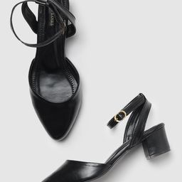 Marc Loire Pointed Toe Block Pumps With Ankle Loop-image-52