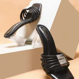 DressBerry Square Toe Embellished Block Heels-23