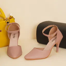 Retro Walk Pointed Toe Closed Back Pumps With Buckles-18