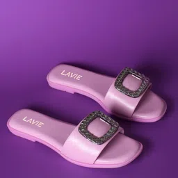 Lavie Embellished Open Toe Flats-38