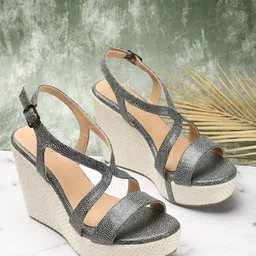 ICONICS Printed Open Toe Wedge Heels-3