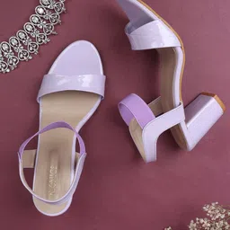 ICONICS women's Purple Block Sandals-image-55