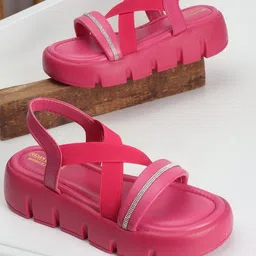 madam glorious Textured Open Toe Flatform Heels-26