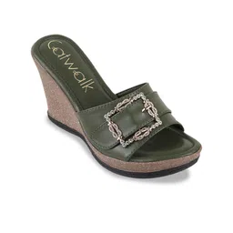 Catwalk Embellished Open Toe Wedge Heels-54