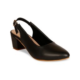 Denill Women Black Block Pumps with Buckles-54