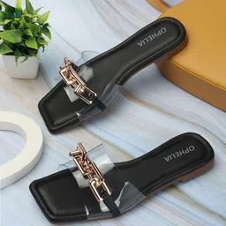 OPHELIA Embellished Open Toe Flats-55
