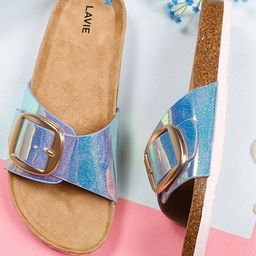 Lavie Textured Open Toe Flats-43