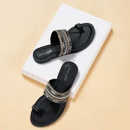 Forever Glam by Pantaloons Embellished One Toe Flats-22