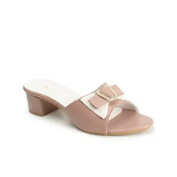 ICONICS Bow Detail Open Toe Block Heels image 3
