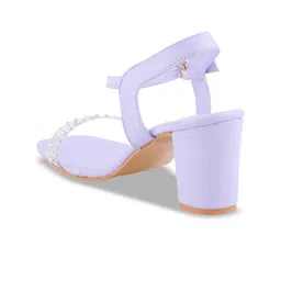 Try Me Embellished Open Toe Block Heels with Buckles image 3