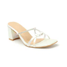 ICONICS Embellished Open Toe Block Heels image 3