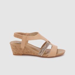 Sole To Soul Camel Toned Open Toe Wedge Heels image 2