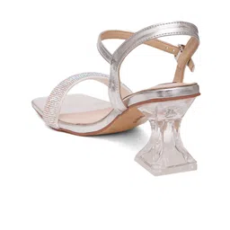 Sherrif Shoes Embellished Open Toe Block Heels image 4