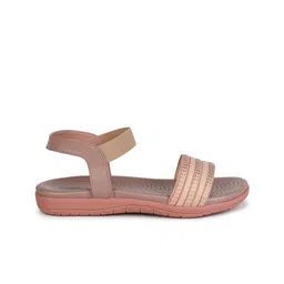 Shezone Textured Open Toe Flats With Backstrap image 3