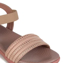 Shezone Textured Open Toe Flats With Backstrap image 5