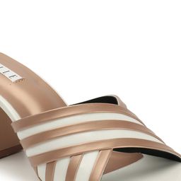 ELLE Striped Open Toe Block Heels image 3