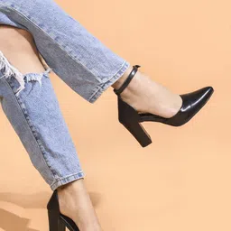 JM Looks Party Block Mules with Buckles image 2