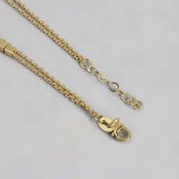 Carlton London 18Kt Gold Plated Double Layer Anklet with Square beads image 4