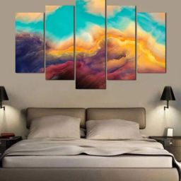 wens The of Amour Multicolour MDF Abstract Art Panel Set of 5-picture-17