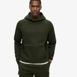 Men Tech Loose Fit Hoodie with Logo Embroidery-image-14