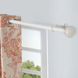 deco window Ivory Mushroom Iron Expandable 1 Curtain Rod with Accessories ( 52 to 144 Inches)-picture-21