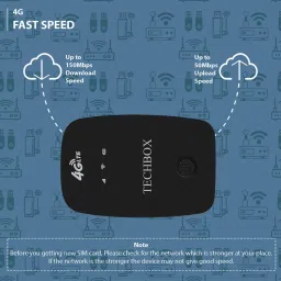 TechBox 4G Wireless Dongle | Multi SIM Compatible, 2100mAh Battery 150 Mbps Data Card ,Calls not Supported image 4
