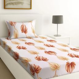 250 TC Cotton Blend King Floral Flat Bedsheet-image-88