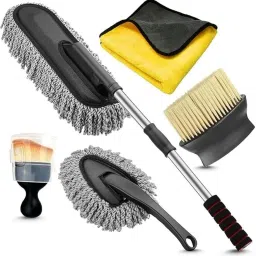 2 type of soft brush, Microfiber small & big duster, 600 GSM Microfiber cloths Combo-10