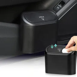 zorbes Small Car Trash Bin Clip On with Flip Lid Push Lid Multi Purpose Waterproof Plastic Dustbin-picture-42