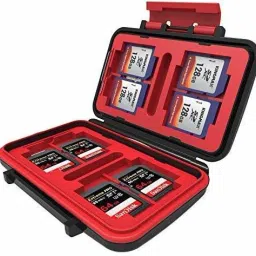 WON 24 Slots Memory Card Case for CF/MicroSD/SD Cards (Red)Camera Bag-15