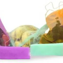 (Pack Of 9) Multi-purpose Vegetables Fruits Mesh Fridge Storage Washable pull string Bags-image-28