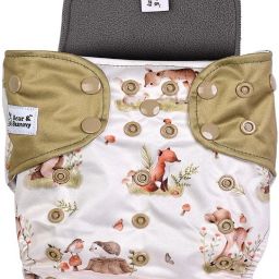 bear & bunny Washable Reusable Cloth Diaper,Free Size|for Kids 0-3 Yrs|2 Diaper & 2 insert image 3
